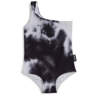 Nununu One Strap Tie Dye Black White Swimsuit 12-18 Months NWT $60